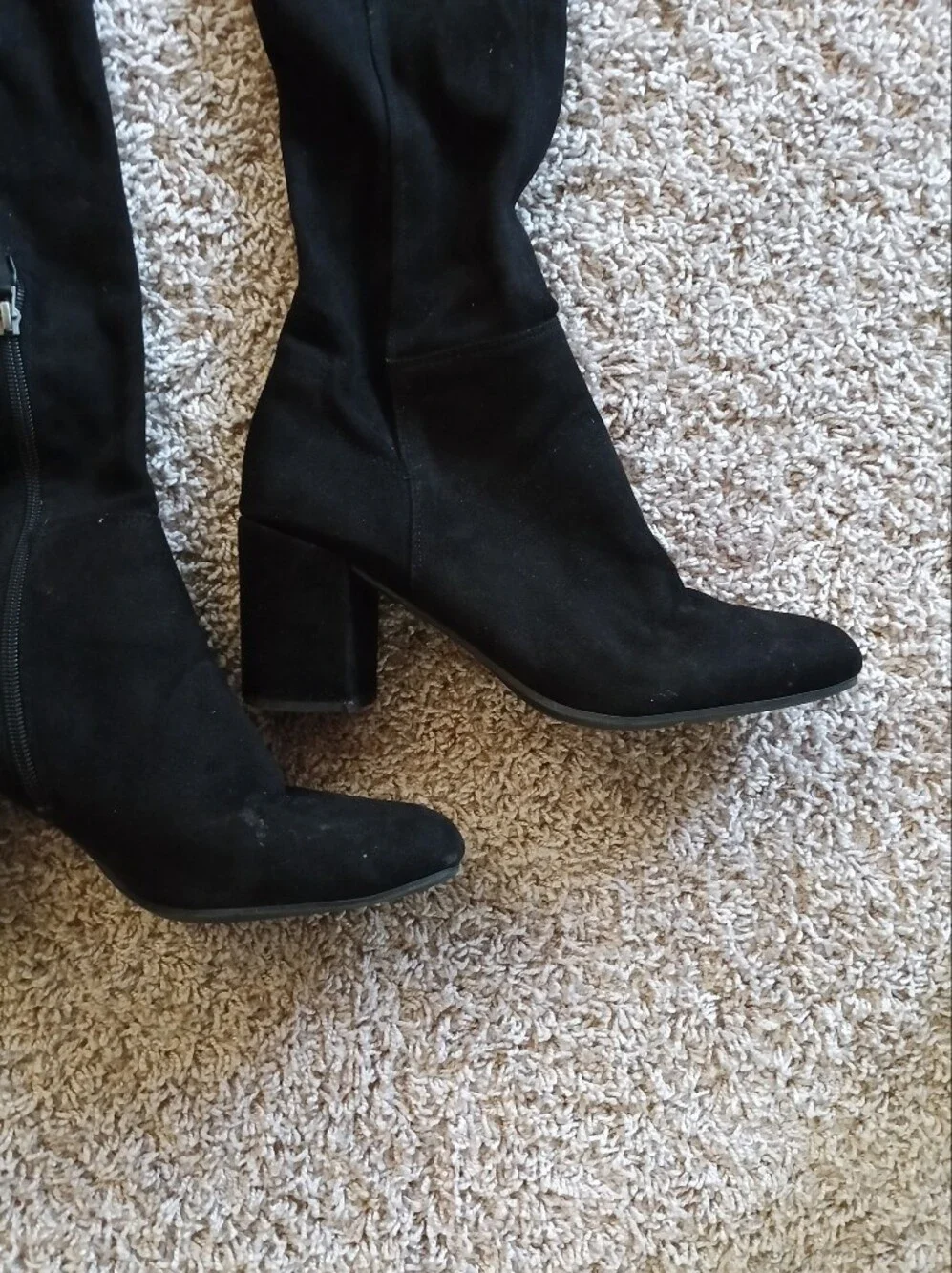 Franco Sarto Black Over-the-Knee Block Heel Boots